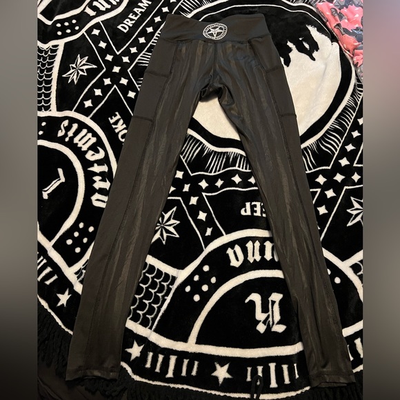 Blackcraft Cult Black Stripe Active Leggings, XS - Picture 1 of 9